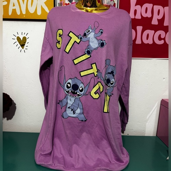 Disney Other - Disney Stitch Oversized Sweatshirt - Women’s XS (0-2) - Purple